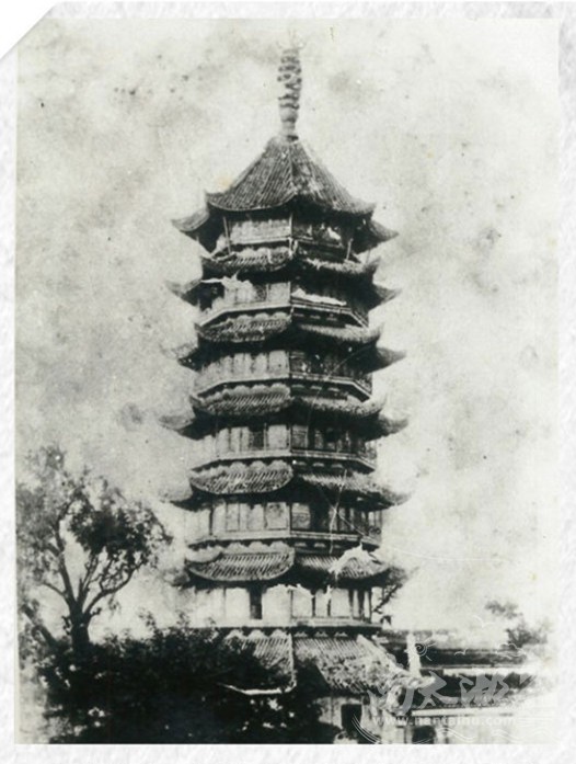 老照片:1915年湖州飞英塔